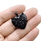 DIY Zinc Alloy Pendants, Punk Heart Chain Lock Pendant, Black, 32x26mm