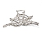 Halloween Alloy Hollow Claw Hair Clips for Women Girls, Spider Web, Platinum, 41.5x106.5x33.5mm