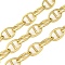 Ion Plating(IP) 304 Stainless Steel Mariner Link Chains, Oval, Soldered, with Spool, Real 18K Gold Plated, 7x4x1mm, 10m/roll