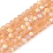 Transparent Glass Beads Strands, Faceted, Frosted, Half AB Color Plated, Rondelle, PeachPuff, 3.5~3.8x3mm, Hole: 0.4mm, about 113~115pcs/strand, 32.5~33cm