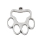 Non-Tarnish 304 Stainless Steel Charms, Cut-Out, Paw Print, Stainless Steel Color, 13x12x1.2mm, Hole: 1.2mm