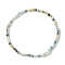 3mm Natural Aquamarine Faceted Round Beaded Stretch Bracelets for Women, Inner Diameter: 2 inch(5cm)