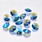 Faceted Glass Rhinestone Charms, Imitation Austrian Crystal, Cone, Sapphire, 12x6mm, Hole: 1.5mm