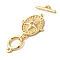 Brass Micro Pave Clear Cubic Zirconia Toggle Clasps, Star, Real 18K Gold Plated, 38mm, Ring: 11x9x1.5mm, Hole: 1.2mm, Bar: 13x4x1.5mm, Hole: 1.2mm, Pendant: 19x15x2.5mm, Hole: 1.2mm