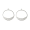 Brass Pendants, Ring Charm, Real Platinum Plated, 30x28x1mm, Hole: 1.6mm