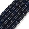 Natural Malaysia Jade Beads Strands, Dyed, Bamboo Stick, Dark Blue, 12~12.5x8mm, Hole: 1mm, about 32pcs/strand, 15.43 inch(39.2cm)