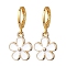 Alloy Enamel Earrings for Women, Flower, Golden, 28.5x13mm