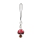 Glass Seed Beads Mobile Straps, Mushroom, Crimson, 9.2cm