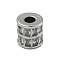 304 Stainless Steel Beads, with Glass, Column, Stainless Steel Color, 10mm, Hole: 3.5mm