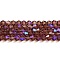 Transparent Electroplate Glass Beads Strands, AB Color Plated, Faceted, Bicone, Medium Purple, 6x6mm, Hole: 1mm, about 45~47pcs/strand, 9.65~9.84 inch(24.5~25cm)