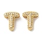 Rack Plating Brass Micro Pave Cubic Zirconia Slide Charms, Long-Lasting Plated, Lead Free & Cadmium Free, Real 18K Gold Plated, Letter, Letter T, 14x11.5x5mm, Hole: 10.5x1.5mm