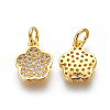 Brass Micro Pave Cubic Zirconia Charms ZIRC-J021-20-RS-3
