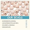 Round Unfinished Wood Beads and Nylon Packaging Vacuum Bag WOOD-PH0008-50-4