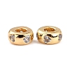 Brass Micro Pave Clear Cubic Zirconia Beads ZIRC-P091-01B-G-RS-1