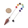 Chakra Synthetic & Natural Mixed Gemstone Pointed Dowsing Pendulums PALLOY-JF02608-02-3