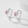 Cubic Zirconia Heart Hoop Earrings AX2868-1-1