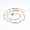 Men's 304 Stainless Steel Bar Link Chain Necklaces NJEW-P218-05-1