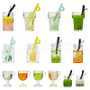 WADORN 56pcs 14 style Glass and Resin Bottle Pendants RESI-WR0001-05-1