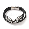 Braided Microfiber Leather Multi-strand Bracelets BJEW-B096-21E-1