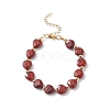 Gemstone Heart Beaded Bracelet for Women BJEW-JB08697-3