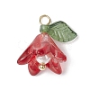 Glass with Acrylic Imitation Pearl Pendants PALLOY-TA00097-2