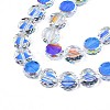 Electroplate Transparent Glass Beads Strands EGLA-N002-23A-B01-3