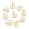 Brass Micro Pave Clear Cubic Zirconia Charms ZIRC-I052-16G-06-1