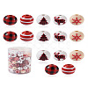 Beadthoven 100Pcs 5 Style Christmas Themed Dyed Natural Wooden Beads WOOD-BT0001-07-16