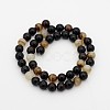 Dyed Black Agate Round Bead Strands G-P070-22-10mm-2