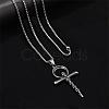 Skull Cross Pendant Necklace Vintage Titanium Steel Ankh Necklace Charm Neck Chain Jewelry Gift for Women Men Birthday Easter Thanksgiving Day JN1110A-5
