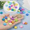 48Pcs 12 Colors Flower Food Grade Eco-Friendly Silicone Beads SIL-TA0001-50-7