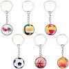 Olycraft 6Pcs 6 Style Glass Pendant Keychain KEYC-OC0001-23-1