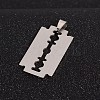 Tarnish Resistant 201 Stainless Steel Blade Pendants STAS-I032-069A-2