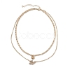 Alloy Double Layered Necklaces NJEW-B0002-03G-4