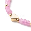 Handmade Evil Eye Lampwork Round Beads Stretch Bracelet Set for Teen Girl Women BJEW-JB07001-9