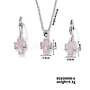 Elegant Cross Brass Rhinestones Necklace & Hoop Earrings Set for Women XB3228-5-1