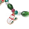 Christmas Tree & Snowman & Bell Alloy Enamel Charm Bracelets BJEW-TA00506-3