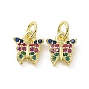 Brass Micro Pave Colorful Cubic Zirconia Charms KK-E068-VF102-2