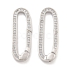 Rack Plating Brass Micro Pave CLear Cubic Zirconia  Spring Gate Clasps KK-Q814-13P-1
