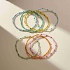 7Pcs 7 Color Glass Seed Beaded Stretch Bracelets Set for Women BJEW-JB09191-4