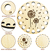 Dandelion Pattern 16-Position Wood Embroidery Thread Storage Trays TOOL-WH0056-002-3