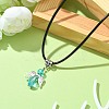 Angel Shape Alloy with Glass Pendant Necklaces NJEW-JN04560-04-2