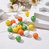 160Pcs 4 Colors Farmhouse Country and Rustic Style Painted Natural Wood Beads WOOD-LS0001-01K-4