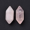 Natural Rose Quartz Double Terminal Pointed Pendants G-C007-02A-12-3