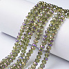 Electroplate Transparent Glass Beads Strands EGLA-A034-T3mm-G09-1