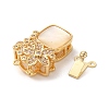 Brass Micro Pave Clear Cubic Zirconia Box Clasps KK-A227-23G-2