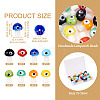 Craftdady 32Pcs 8 Colors Handmade Evil Eye Lampwork Beads LAMP-CD0001-20-10