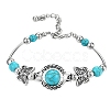 Natural Turquoise Bead Bracelets PW-WGFCF02-01-4