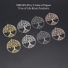  8Pcs 4 Colors Filigree Tree of Life Brass Pendants KK-NB0002-56-4