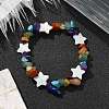 Natural & Synthetic Mixed Gemstone Chips & Shell Beaded Stretch Bracelet BJEW-JB09897-03-3